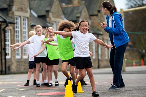 kids playing outside during recess