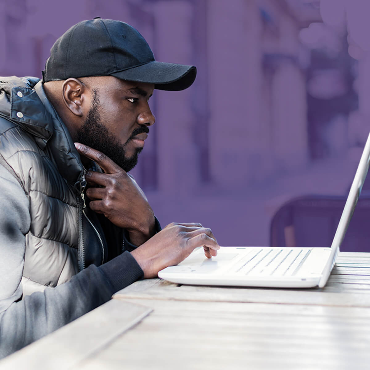 student looking at computer