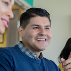 smiling male student